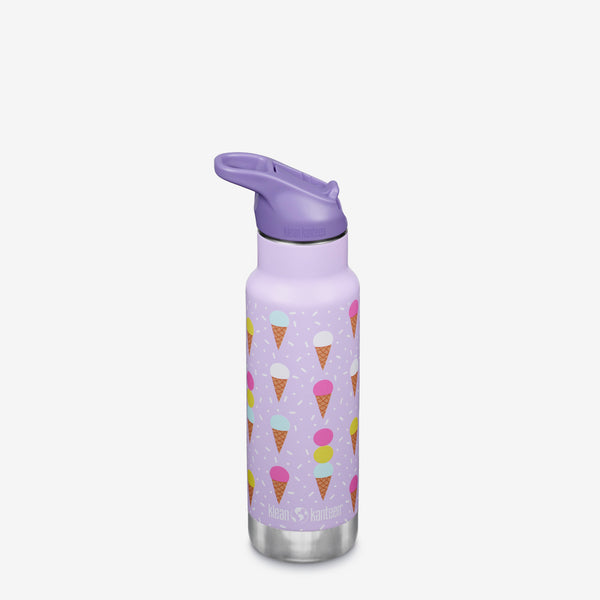Isolerad Kid Classic 355ml med Flip Seal Sportkork och sugrör