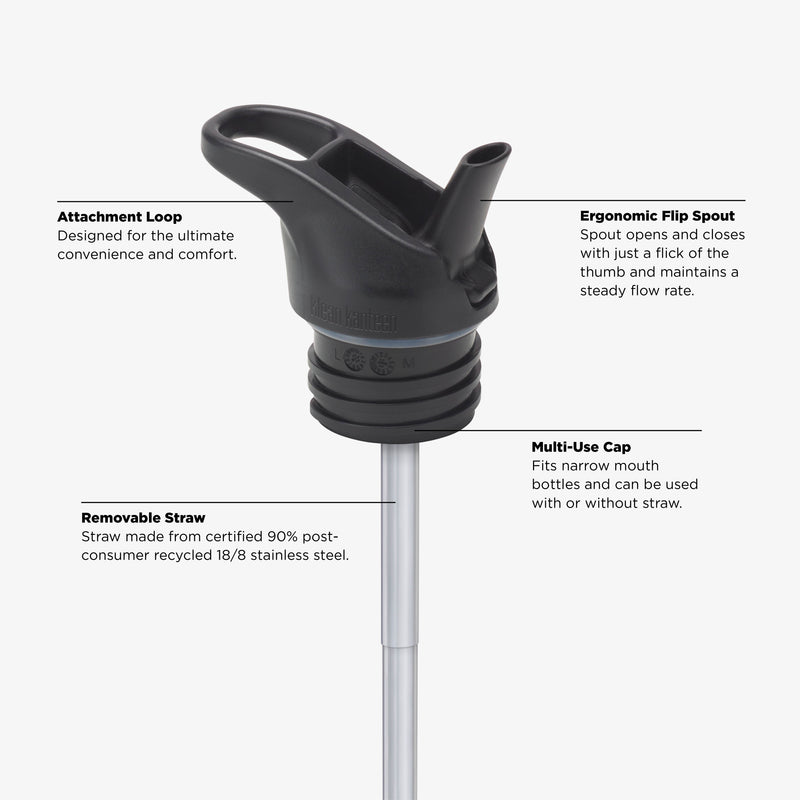 Isolerad Kid Classic 355ml med Flip Seal Sportkork och sugrör