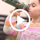 Isolerad Kid Classic 355ml med Flip Seal Sportkork och sugrör
